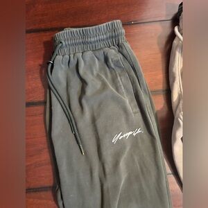 YoungLA Men's Sweatpants in Olive and Beige
